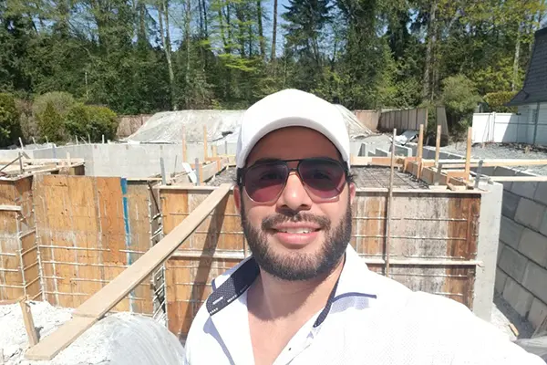 Edward Vega working on custom home design plans